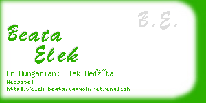 beata elek business card